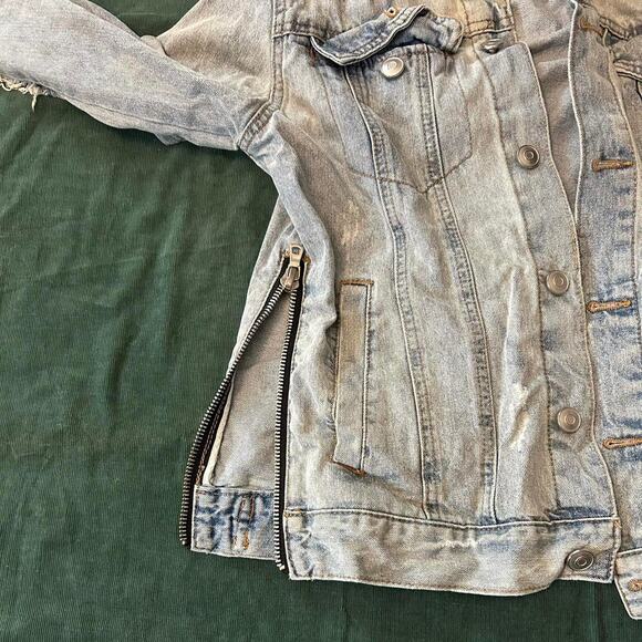 Y2k forever 21 distressed denim jacket - Picture 4 of 7
